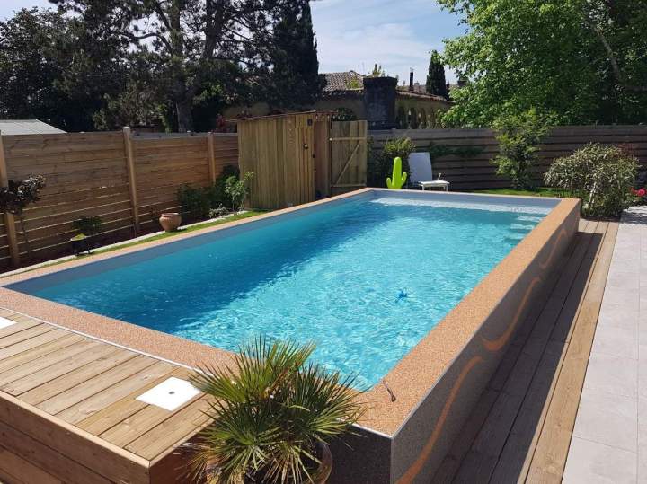 Construction de piscine à membrane grise Dax
